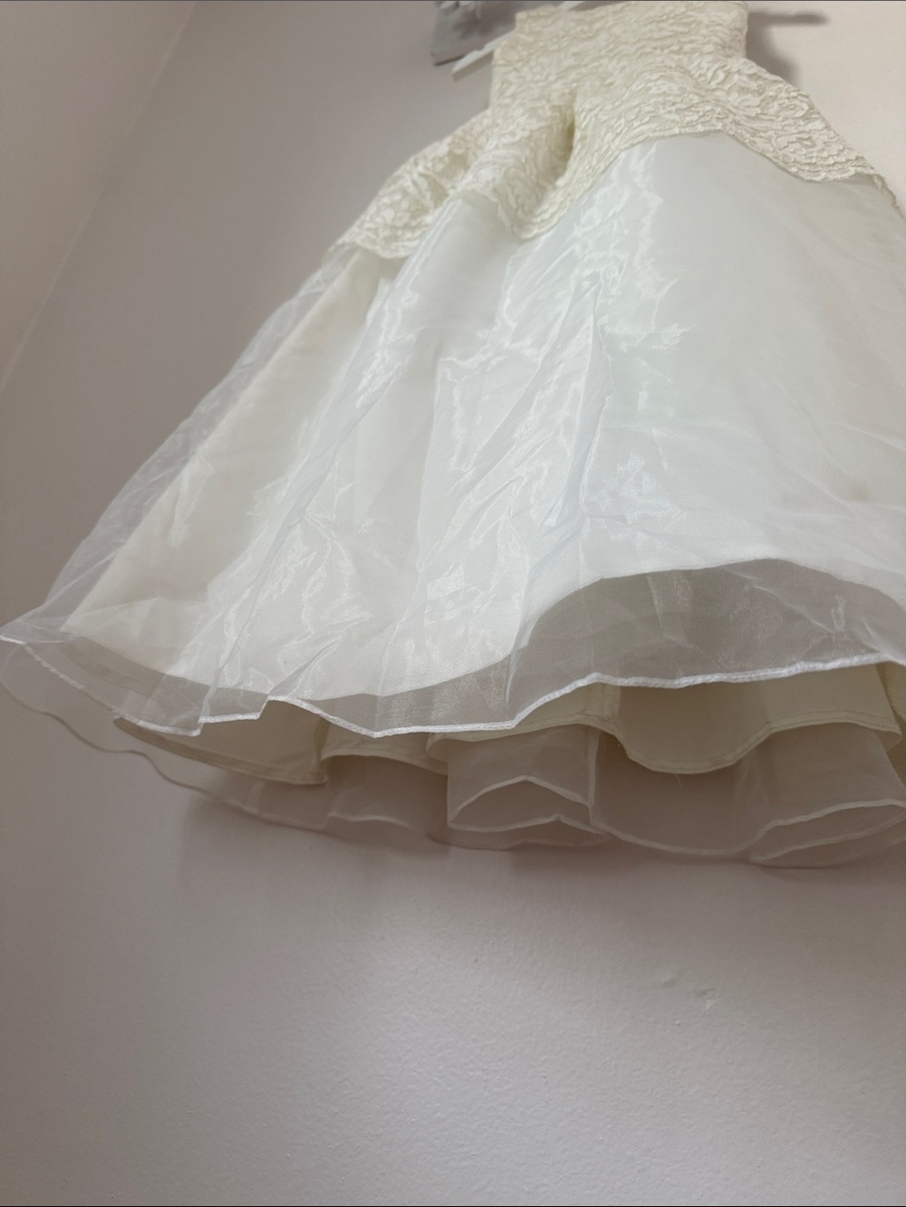 Flower Girl Dress | Bella Bridesmaids | Ivory Lace Overlay Tulle Communion Dress - Picture 5 of 10